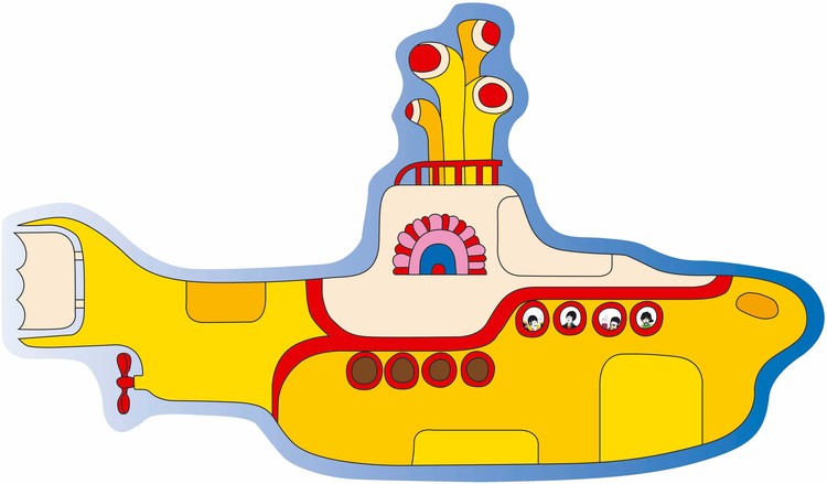 Metallschild SHAPED YELLOW SUBMARINE