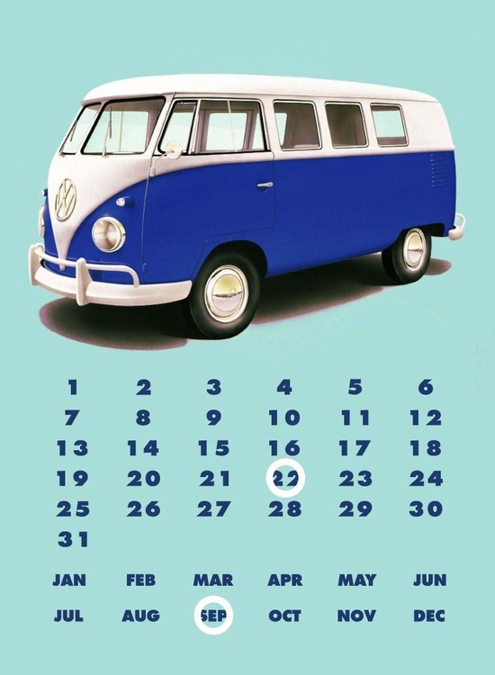 Metallschild VW KOMBI CALENDAR
