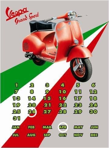 Metallschild Vespa GS Calendar