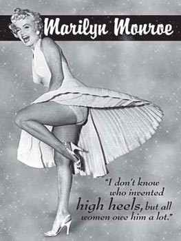 Metallschild MARILYN MONROE HIGH HEELS