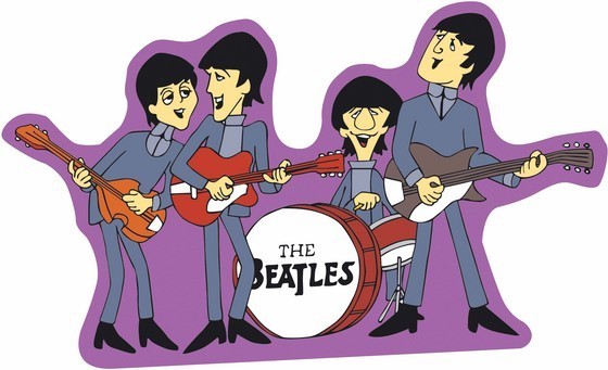 Metallschild SHAPED BEATLES CARTOON