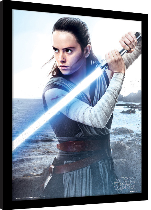 Ingelijste poster Star Wars: The Last Jedi - Rey Engage