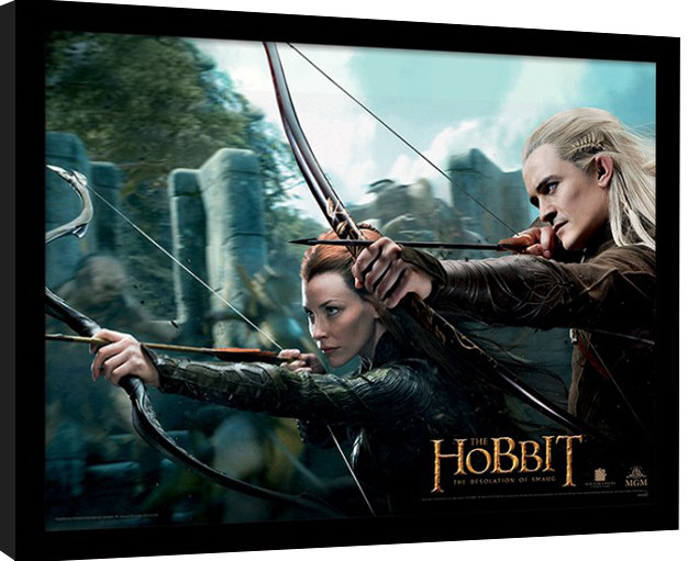 Gerahmte Poster DER HOBBIT: SMAUGS EINÖDE - tauriel & legolas