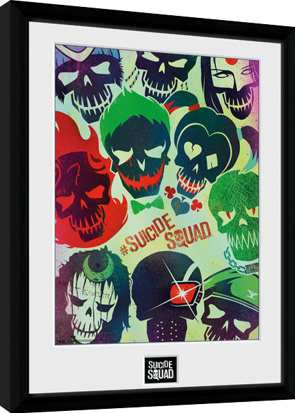 Gerahmte Poster Suicide Squad - Skulls