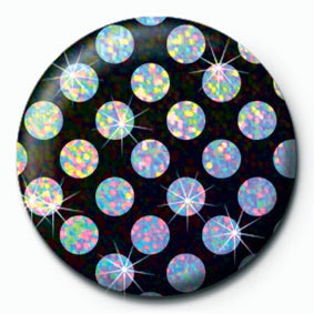 Button POLKADOT - Black and Silver