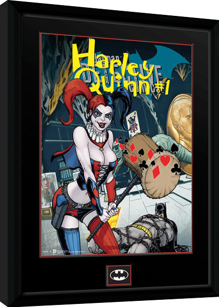 Ingelijste poster DC Comics - Harley Quinn Hammer