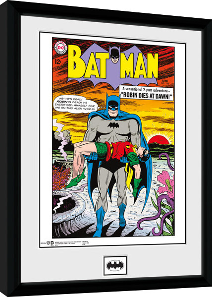 Gerahmte Poster Batman Comic - Robin Dies At Dawn