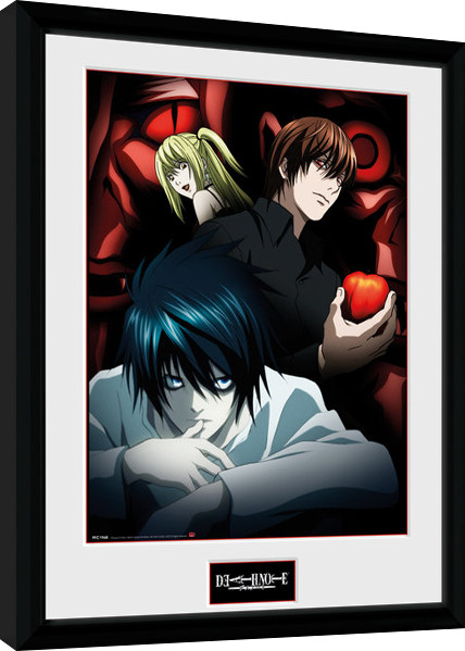 Ingelijste poster Death Note - Light L and Misa