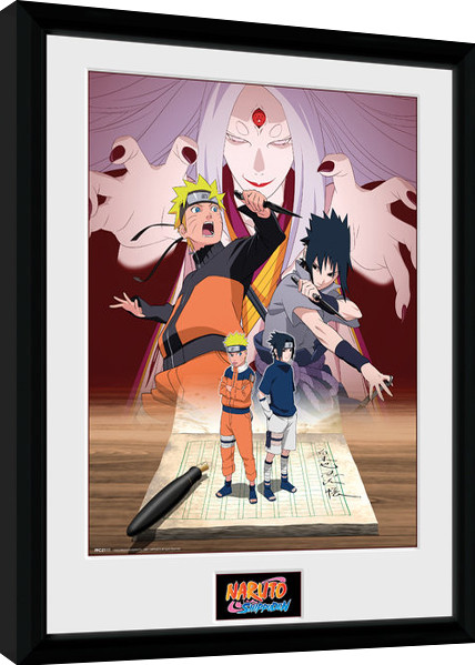 Gerahmte Poster Naruto Shippuden - Naruto and Sasuke
