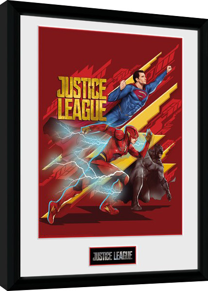 Ingelijste poster Justice League - Trio
