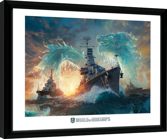 Poster incorniciato World Of Warships - Dragons