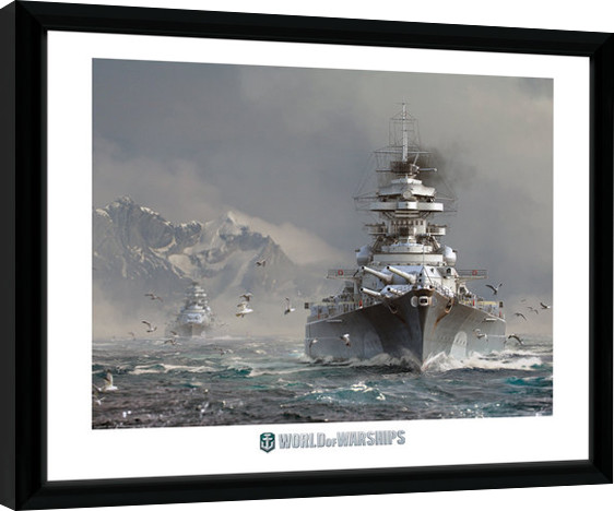 Poster incorniciato World Of Warships - Bismark