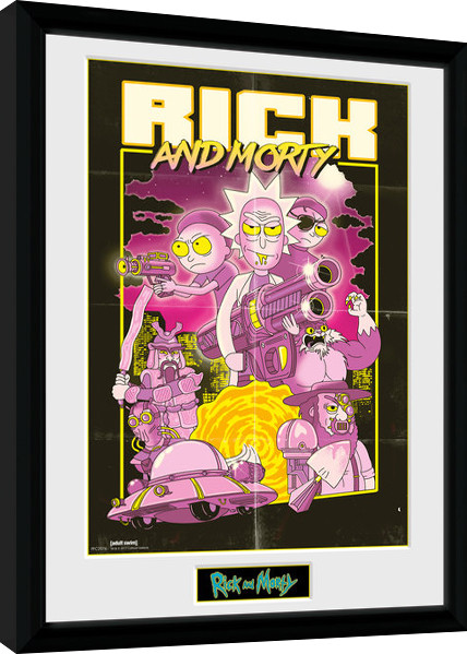Poster incorniciato Rick and Morty - Action Movie