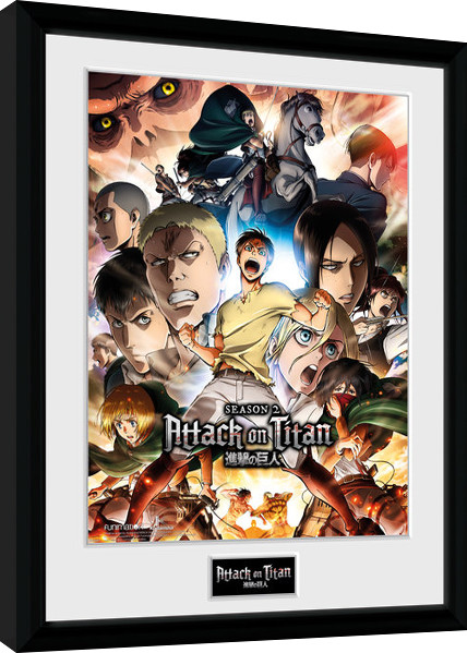 Poster incorniciato Attack on Titan Season 2 - Collage Key Art