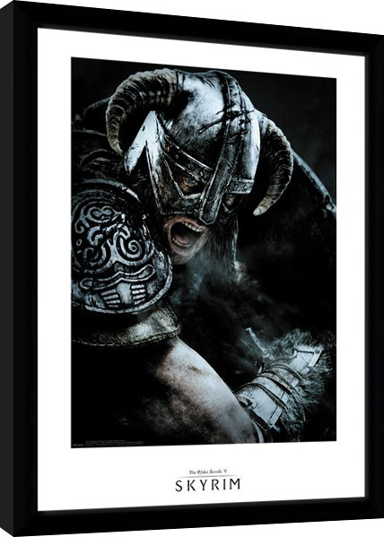Framed Poster Skyrim - Attack