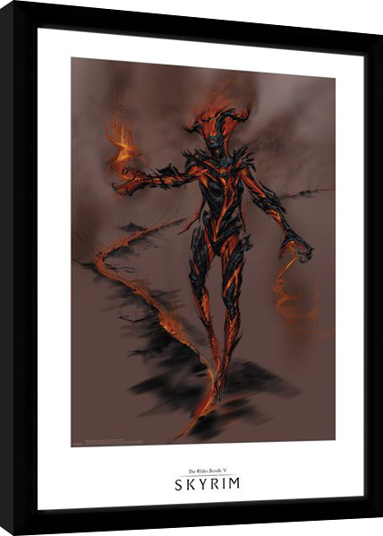 Zarámovaný plagát Skyrim - Flame Atronarch