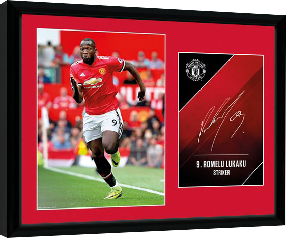 Rámovaný plakát Manchester United - Lukaku 17/18