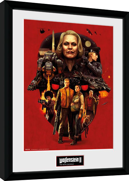 Ingelijste poster Wolfenstein - Face of Death