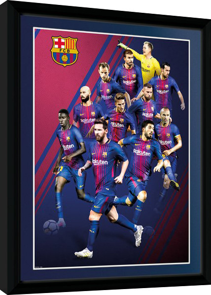 Gerahmte Poster Barcelona - Players 17/18