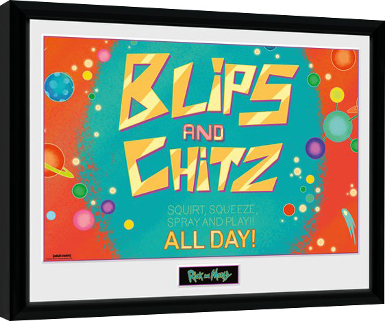 Ingelijste poster Rick and Morty - Blitz and Chitz