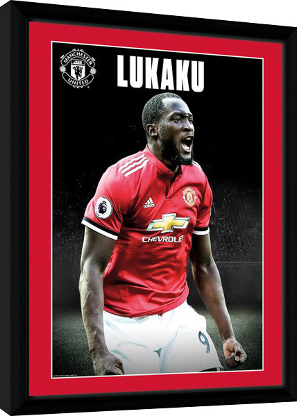 Rámovaný plakát Manchester United - Lukaku Stand 17/18