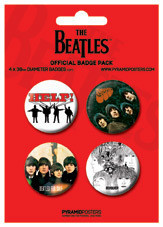 Badge set THE BEATLES -red