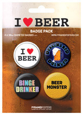 Badge set I LOVE BEER