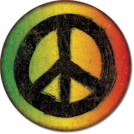 Metallschild Rasta Peace Sign