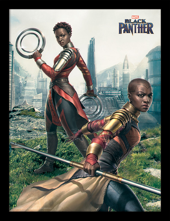 Ingelijste poster Black Panther - Okoye & Nakia