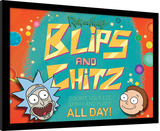 Gerahmte Poster Rick and Morty - Blips and Chitz