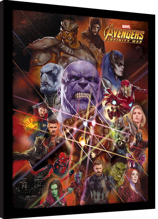 Ingelijste poster Avengers Infinity War - Gauntlet Character Collage