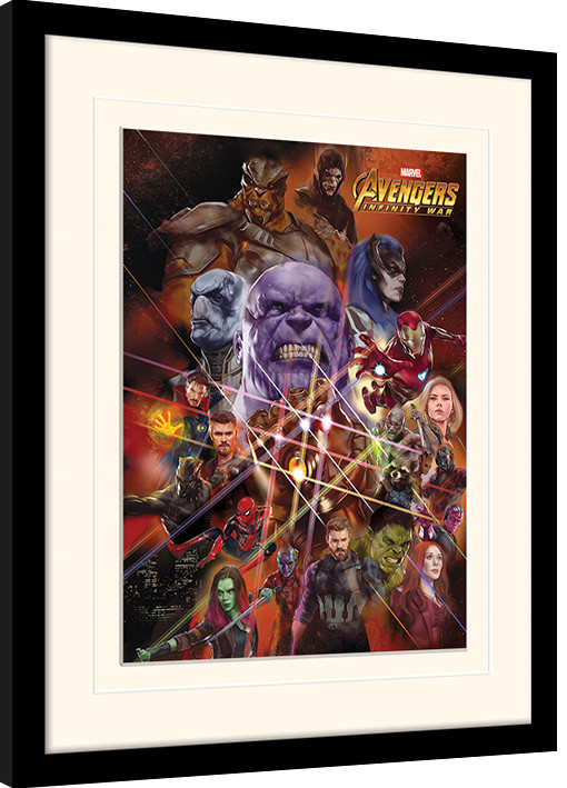 Ingelijste poster Avengers Infinity War - Gauntlet Character Collage
