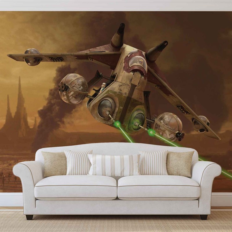 Star Wars Republic Attack Gunship Wall Paper Mural Buy at UKposters