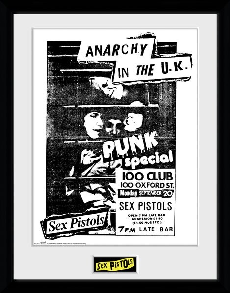 Rámovaný plakát s** Pistols - 100 Club