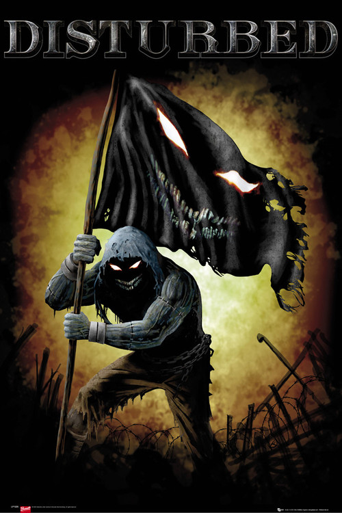 Póster Disturbed - face flag