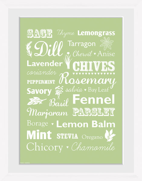 Gerahmte Poster Herb - Types