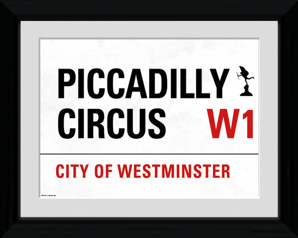 Rámovaný plakát London - Piccadilly Circus Street Sign
