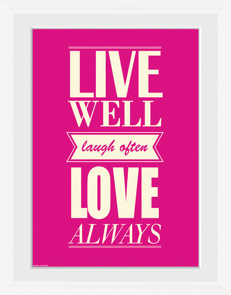Ingelijste poster Live - Love