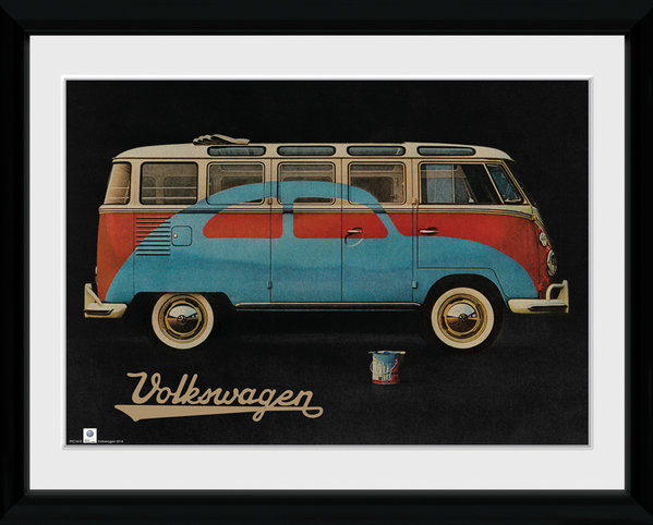Ingelijste poster VW Camper - Paint Advert