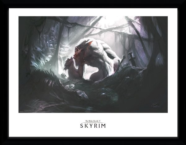 Indrammet plakat Skyrim - Troll Lair