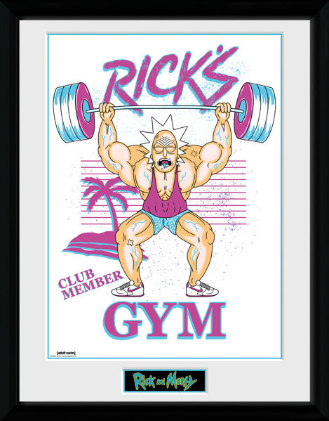 Indrammet plakat Rick and Morty - Ricks Gym
