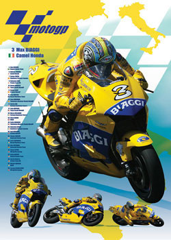 Poster Moto GP - Biaggi - montage