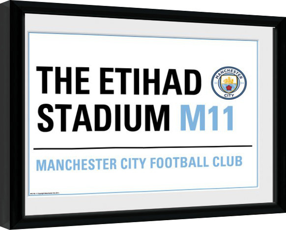 Rámovaný plakát Manchester City - Street Sign