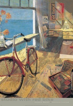Konsttryck Studio with Red Bike