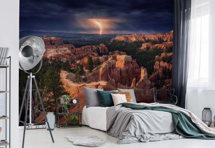 Behang Lightning Over Bryce Canyon