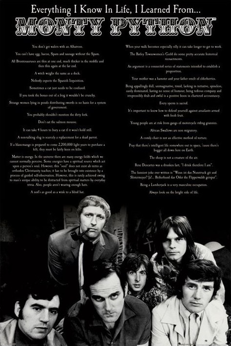 Poster Monty Python - everything i know in life