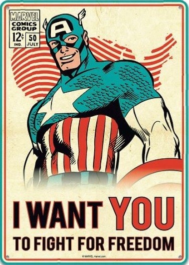 Metallschild Marvel - Captain America