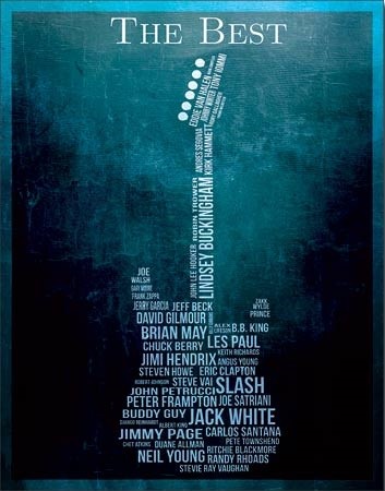 Metallschild The Best - Guitarists