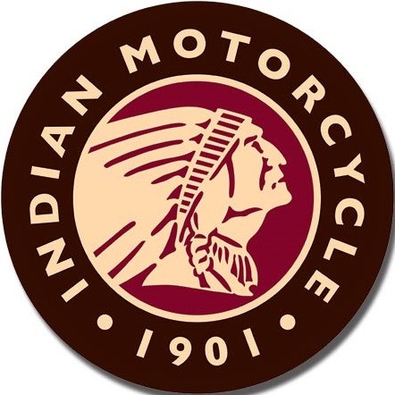 Metallschild Indian Logo Round