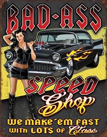 Metallschild Bad Ass Speed Shop